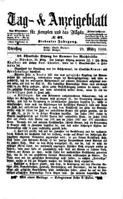Tag- und Anzeigeblatt für Kempten und das Allgäu Dienstag 23. März 1869
