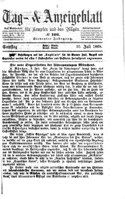 Tag- und Anzeigeblatt für Kempten und das Allgäu Samstag 10. Juli 1869