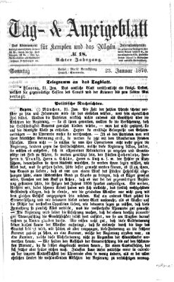 Tag- und Anzeigeblatt für Kempten und das Allgäu Sonntag 23. Januar 1870