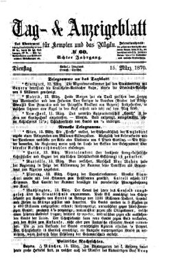 Tag- und Anzeigeblatt für Kempten und das Allgäu Dienstag 15. März 1870