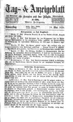 Tag- und Anzeigeblatt für Kempten und das Allgäu Donnerstag 19. Mai 1870