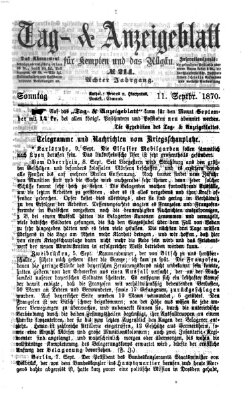 Tag- und Anzeigeblatt für Kempten und das Allgäu Sonntag 11. September 1870
