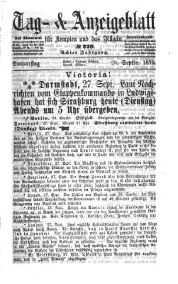 Tag- und Anzeigeblatt für Kempten und das Allgäu Donnerstag 29. September 1870