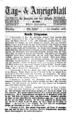 Tag- und Anzeigeblatt für Kempten und das Allgäu Dienstag 11. Oktober 1870