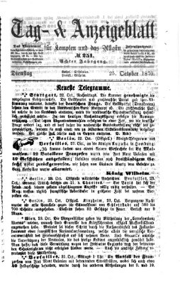 Tag- und Anzeigeblatt für Kempten und das Allgäu Dienstag 25. Oktober 1870