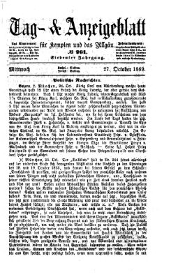 Tag- und Anzeigeblatt für Kempten und das Allgäu Mittwoch 27. Oktober 1869