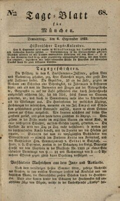 Tags-Blatt für München (Münchener Tagblatt) Donnerstag 6. September 1827
