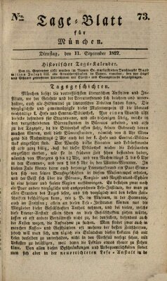Tags-Blatt für München (Münchener Tagblatt) Dienstag 11. September 1827