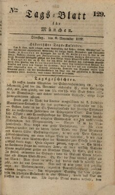 Tags-Blatt für München (Münchener Tagblatt) Dienstag 6. November 1827
