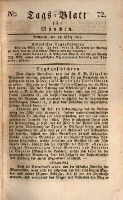 Tags-Blatt für München (Münchener Tagblatt) Mittwoch 12. März 1828