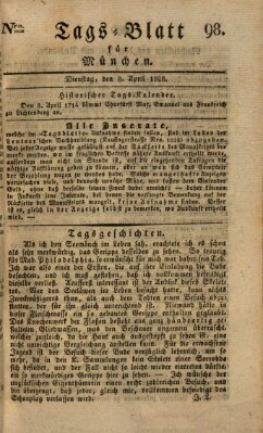 Tags-Blatt für München (Münchener Tagblatt) Dienstag 8. April 1828