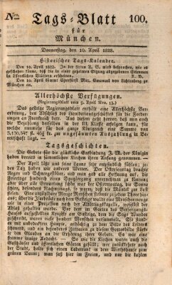 Tags-Blatt für München (Münchener Tagblatt) Donnerstag 10. April 1828