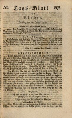 Tags-Blatt für München (Münchener Tagblatt) Dienstag 21. Oktober 1828