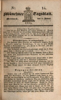 Münchener Tagblatt Mittwoch 14. Januar 1829