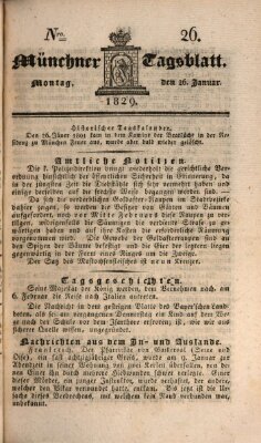 Münchener Tagblatt Montag 26. Januar 1829
