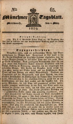 Münchener Tagblatt Mittwoch 4. März 1829