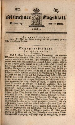 Münchener Tagblatt Dienstag 10. März 1829