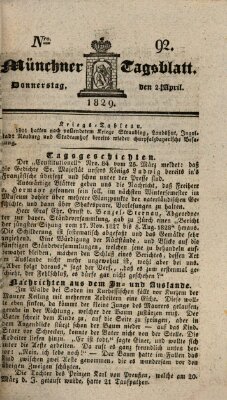 Münchener Tagblatt Donnerstag 2. April 1829