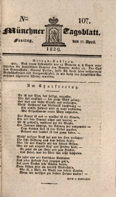 Münchener Tagblatt Freitag 17. April 1829
