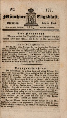 Münchener Tagblatt Dienstag 30. Juni 1829