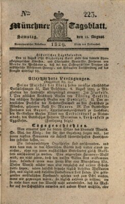 Münchener Tagblatt Samstag 15. August 1829