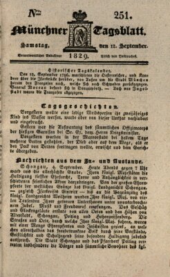 Münchener Tagblatt Samstag 12. September 1829