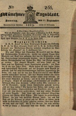 Münchener Tagblatt Sonntag 27. September 1829