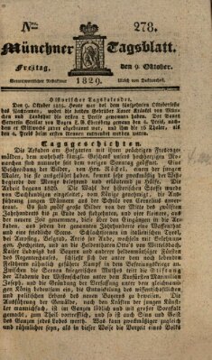 Münchener Tagblatt Freitag 9. Oktober 1829