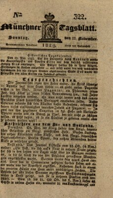 Münchener Tagblatt Sonntag 22. November 1829