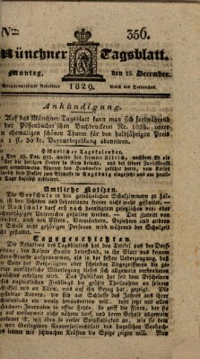 Münchener Tagblatt Montag 28. Dezember 1829