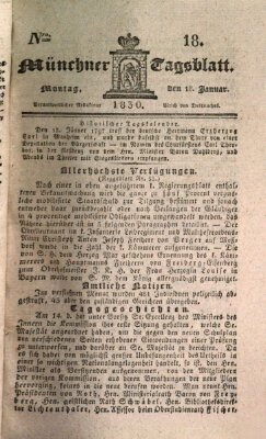 Münchener Tagblatt Montag 18. Januar 1830