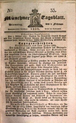Münchener Tagblatt Dienstag 2. Februar 1830