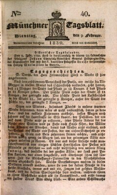 Münchener Tagblatt Dienstag 9. Februar 1830