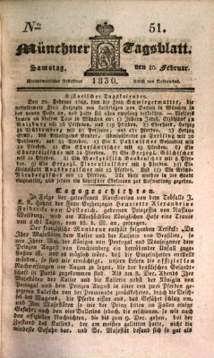 Münchener Tagblatt Samstag 20. Februar 1830