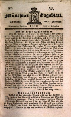 Münchener Tagblatt Sonntag 21. Februar 1830