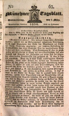 Münchener Tagblatt Donnerstag 4. März 1830