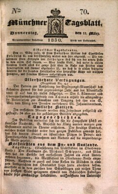 Münchener Tagblatt Donnerstag 11. März 1830