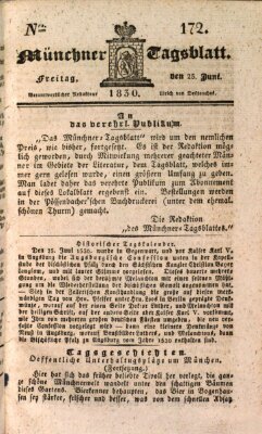 Münchener Tagblatt Freitag 25. Juni 1830