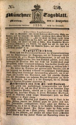 Münchener Tagblatt Mittwoch 15. September 1830