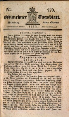 Münchener Tagblatt Samstag 9. Oktober 1830