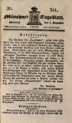 Münchener Tagblatt Montag 13. Dezember 1830
