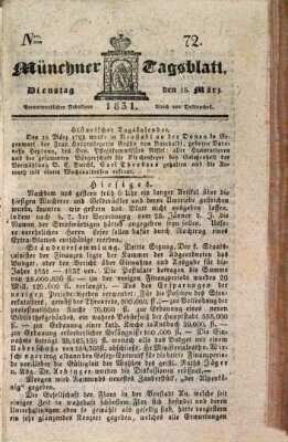 Münchener Tagblatt Dienstag 15. März 1831