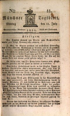 Münchener Tagblatt Montag 11. Juli 1831