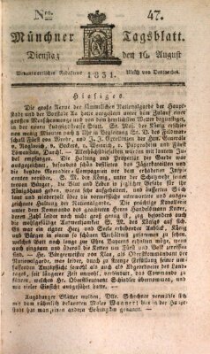 Münchener Tagblatt Dienstag 16. August 1831
