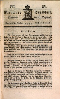 Münchener Tagblatt Mittwoch 21. September 1831