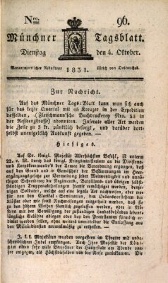 Münchener Tagblatt Dienstag 4. Oktober 1831