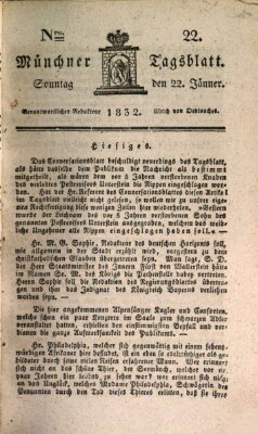 Münchener Tagblatt Sonntag 22. Januar 1832