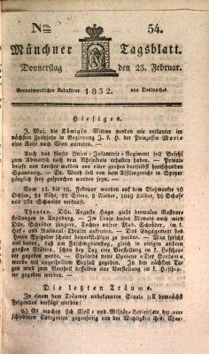 Münchener Tagblatt Donnerstag 23. Februar 1832