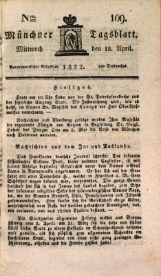 Münchener Tagblatt Mittwoch 18. April 1832