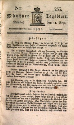 Münchener Tagblatt Dienstag 11. September 1832